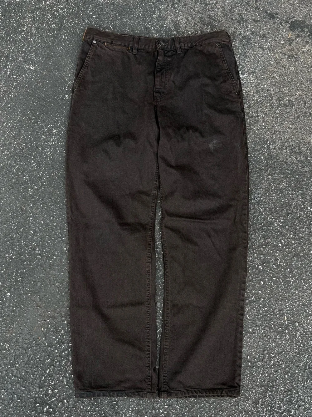 Zegna Sport Mens Pants Size 50 34x30 Black Cotton Lyocell Straight Leg⁠ Preppy